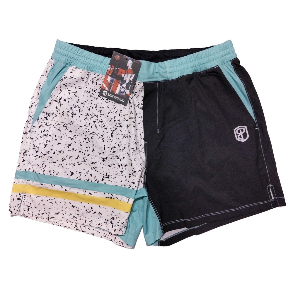 BORN PRIMITIVE Men's Active Athletic Shorts w/ Liner Green Black Large L ~ New